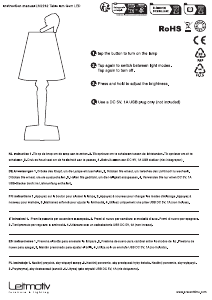 Mode d’emploi Leitmotiv LM2262GY Lampe