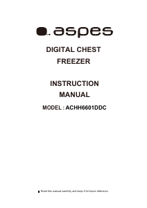 Manual Aspes ACHH6601DDC Congelador