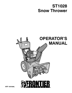Manual Frontier ST1028 Snow Blower