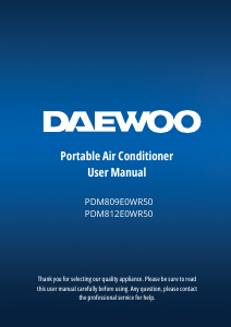 Manual Daewoo PDM812E0WR50 Air Conditioner