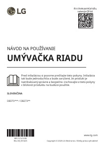 Návod LG DB273TX Umývačka riadu