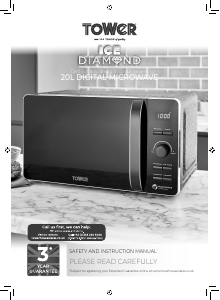 Bruksanvisning Tower T24031BLU Ice Diamond Mikrovågsugn