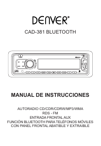 Manual de uso Denver CAD-381 Radio para coche