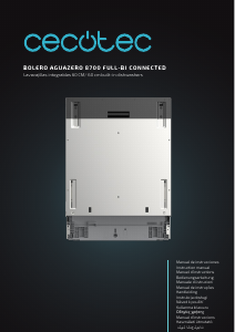 Kullanım kılavuzu Cecotec Bolero Aguazero 8700 Full-BI Connected Bulaşık makinesi