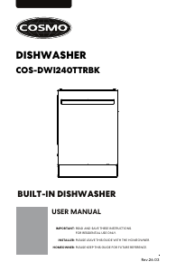 Handleiding Cosmo COS-DWI240TTRBK Vaatwasser