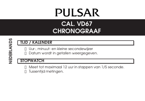 Handleiding Pulsar VD67 Uurwerk