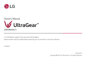 Priručnik LG 37G800A-B UltraGear LED zaslon