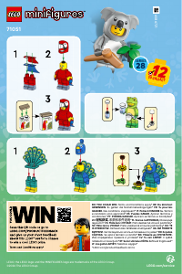 Vadovas Lego set 71051 Collectible Minifigures 28 serija Gyvūnai