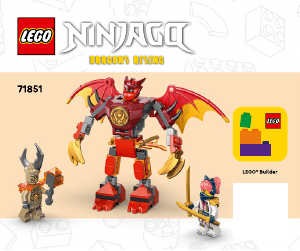 Vadovas Lego set 71851 Ninjago Kai drakono-roboto kovos rinkinys