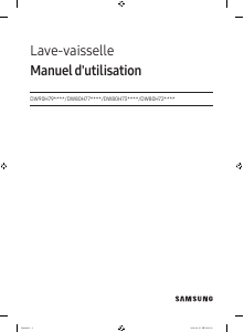 Mode d’emploi Samsung DW80H73YBFF Lave-vaisselle