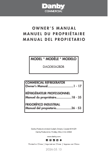 Manual de uso Danby DAG085A2BDB Refrigerador