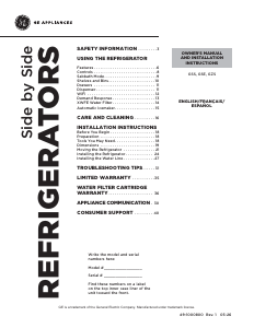Manual de uso GE GZS24PYYFS Frigorífico combinado