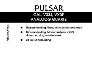 Handleiding Pulsar VX3F Uurwerk