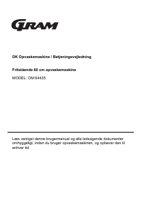 Brugsanvisning Gram OM 64435 Opvaskemaskine