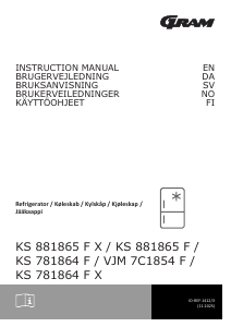Brugsanvisning Gram KS 781864 F Køleskab