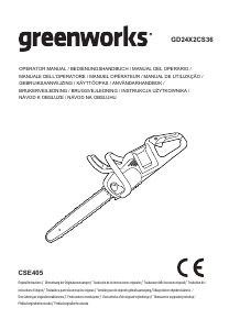 Manuale Greenworks GD24X2CS36 Motosega