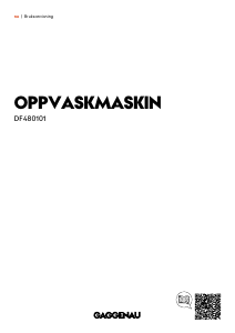 Bruksanvisning Gaggenau DF480101 Oppvaskmaskin