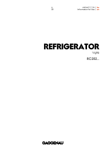 מדריך Gaggenau RC202180 מקרר