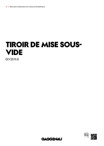 Mode d’emploi Gaggenau GV251130 Appareils de mise sous vide