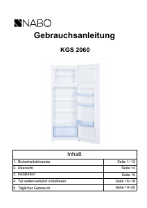 Bedienungsanleitung NABO KGS 2060 Kühl-gefrierkombination