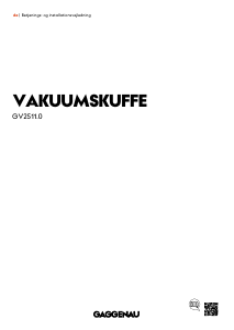 Brugsanvisning Gaggenau GV251130 Vakuumpakker