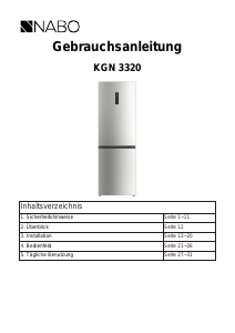 Bedienungsanleitung NABO KGN 3320 Kühl-gefrierkombination