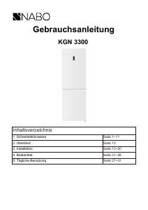 Bedienungsanleitung NABO KGN 3300 Kühl-gefrierkombination