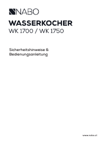 Bedienungsanleitung NABO WK 1750 Wasserkocher