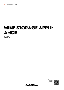Manual Gaggenau RW204070 Wine Cabinet