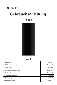 Bedienungsanleitung NABO KT 2516 Kühlschrank