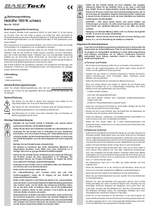 Bedienungsanleitung Basetech NDQ1360 Heizgerät