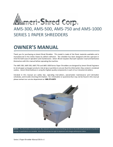 Manual Ameri-Shred AMS-300 Paper Shredder