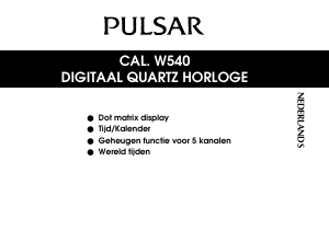 Handleiding Pulsar W540 Uurwerk