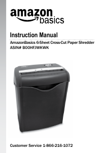 Manual AmazonBasics B00HFJWKWK Paper Shredder