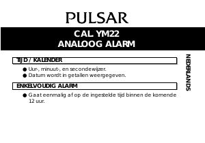 Handleiding Pulsar YM22 Uurwerk