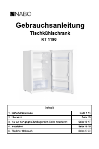 Bedienungsanleitung NABO KT 1190 Kühlschrank
