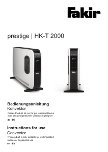 Bruksanvisning Fakir HK-T 2000 Värmefläkt