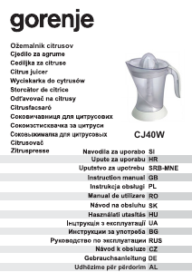 Bedienungsanleitung Gorenje CJ40W Zitruspresse