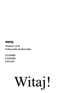 Instrukcja BenQ EW2420 Monitor LCD
