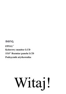Instrukcja BenQ FP51G Monitor LCD