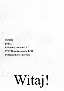 Instrukcja BenQ FP73G Monitor LCD