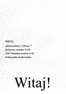 Instrukcja BenQ FP91G Monitor LCD