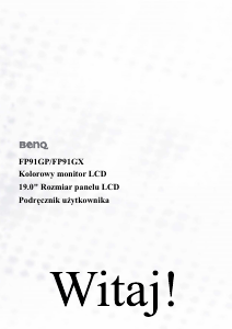 Instrukcja BenQ FP91GX Monitor LCD