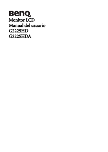 Manual de uso BenQ G2225HDA Monitor de LCD