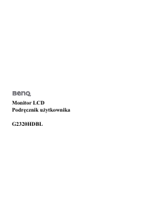 Instrukcja BenQ G2320HDBL Monitor LCD