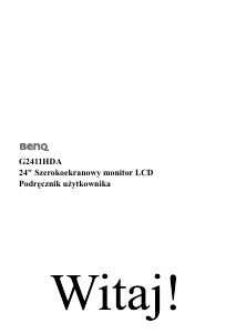 Instrukcja BenQ G2411HDA Monitor LCD