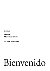 Manual de uso BenQ G920WAL Monitor de LCD