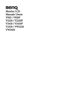 Manuale BenQ V2420 Monitor LCD