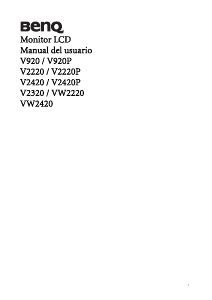 Manual de uso BenQ V920P Monitor de LCD