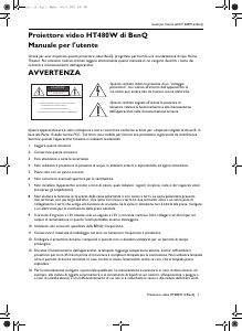 Manuale BenQ HT480W Proiettore